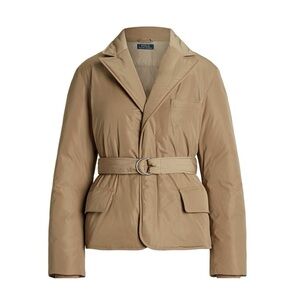 Polo Ralph Lauren Light Tan Belted Taffeta Down Jacket size M